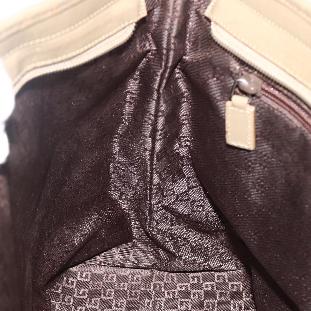 GUCCI Tote Bag Canvas Beige Khaki Red 019 0426 3444 Auth bs33705