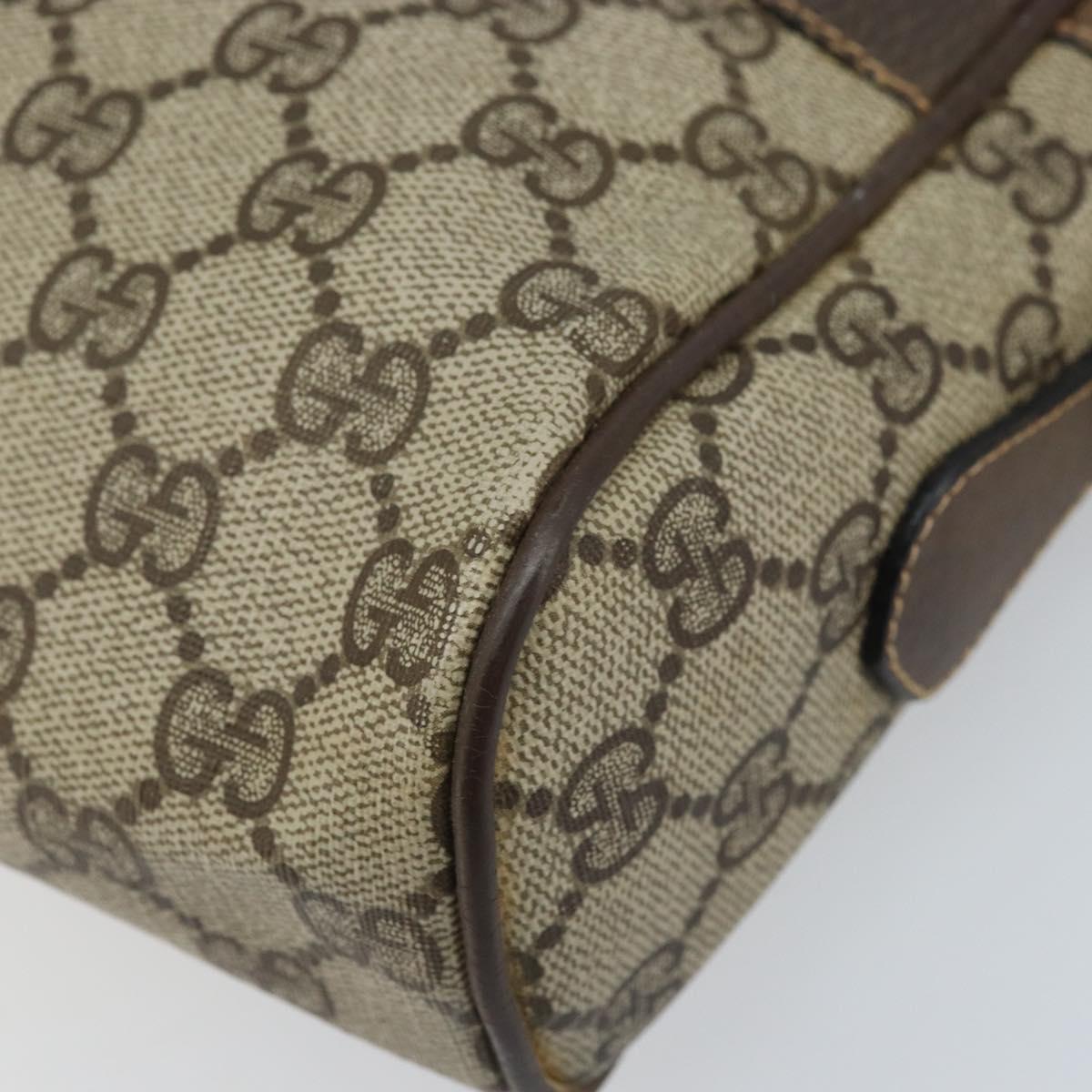 GUCCI GG Supreme Web Sherry Line Bag PVC Beige Gold 904 02 005 Auth bs33706