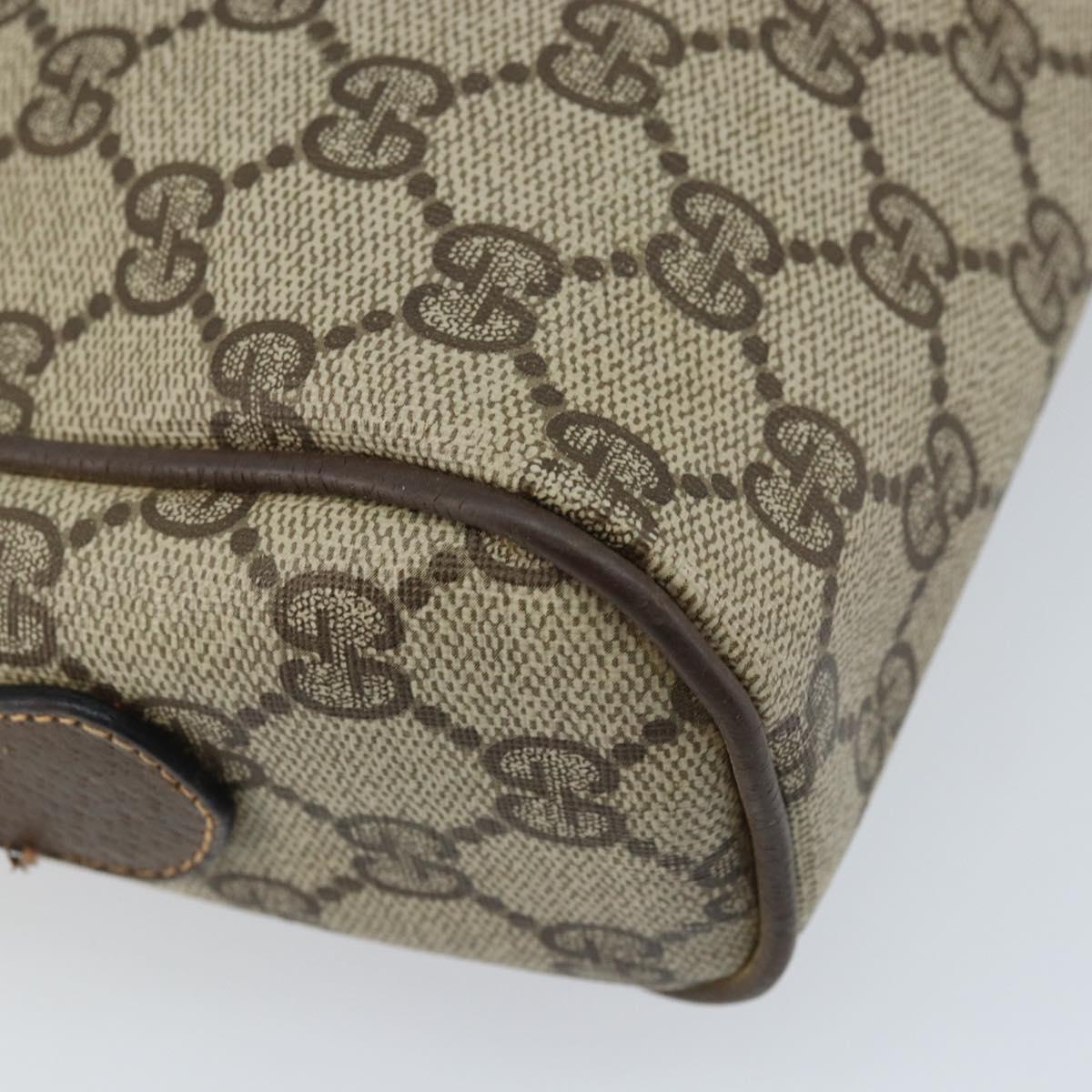GUCCI GG Supreme Web Sherry Line Bag PVC Beige Gold 904 02 005 Auth bs33706