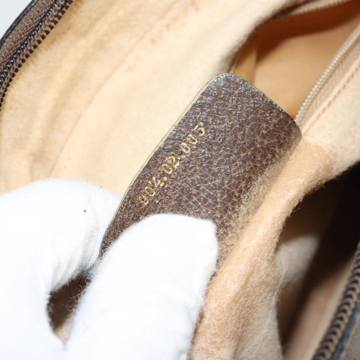 GUCCI GG Supreme Web Sherry Line Bag PVC Beige Gold 904 02 005 Auth bs33706