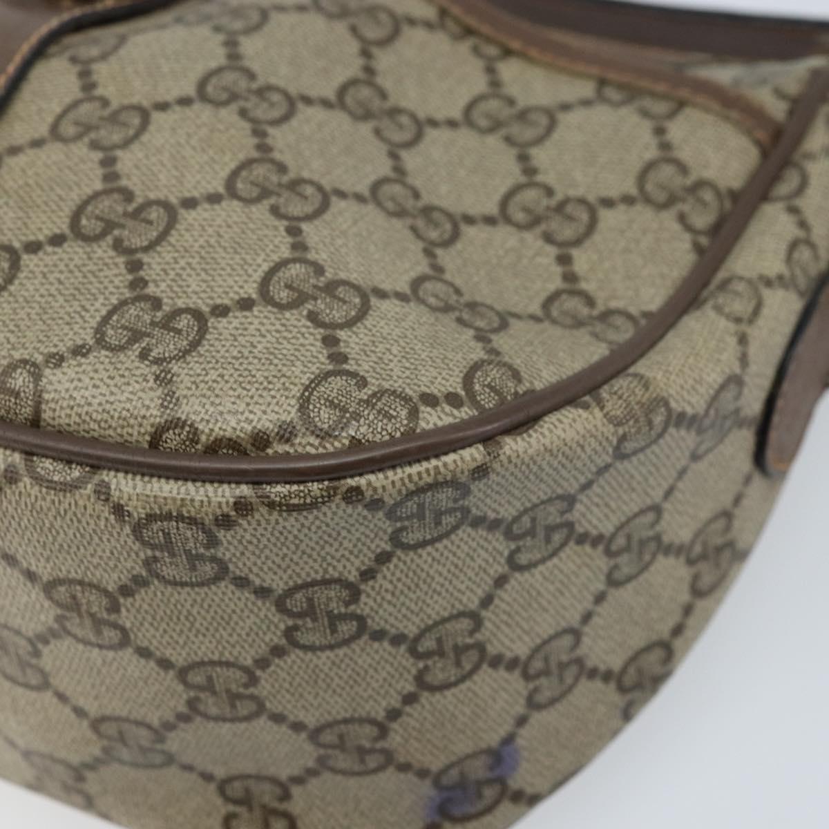 GUCCI GG Supreme Web Sherry Line Bag PVC Beige Gold 89 02 032 Auth bs33708