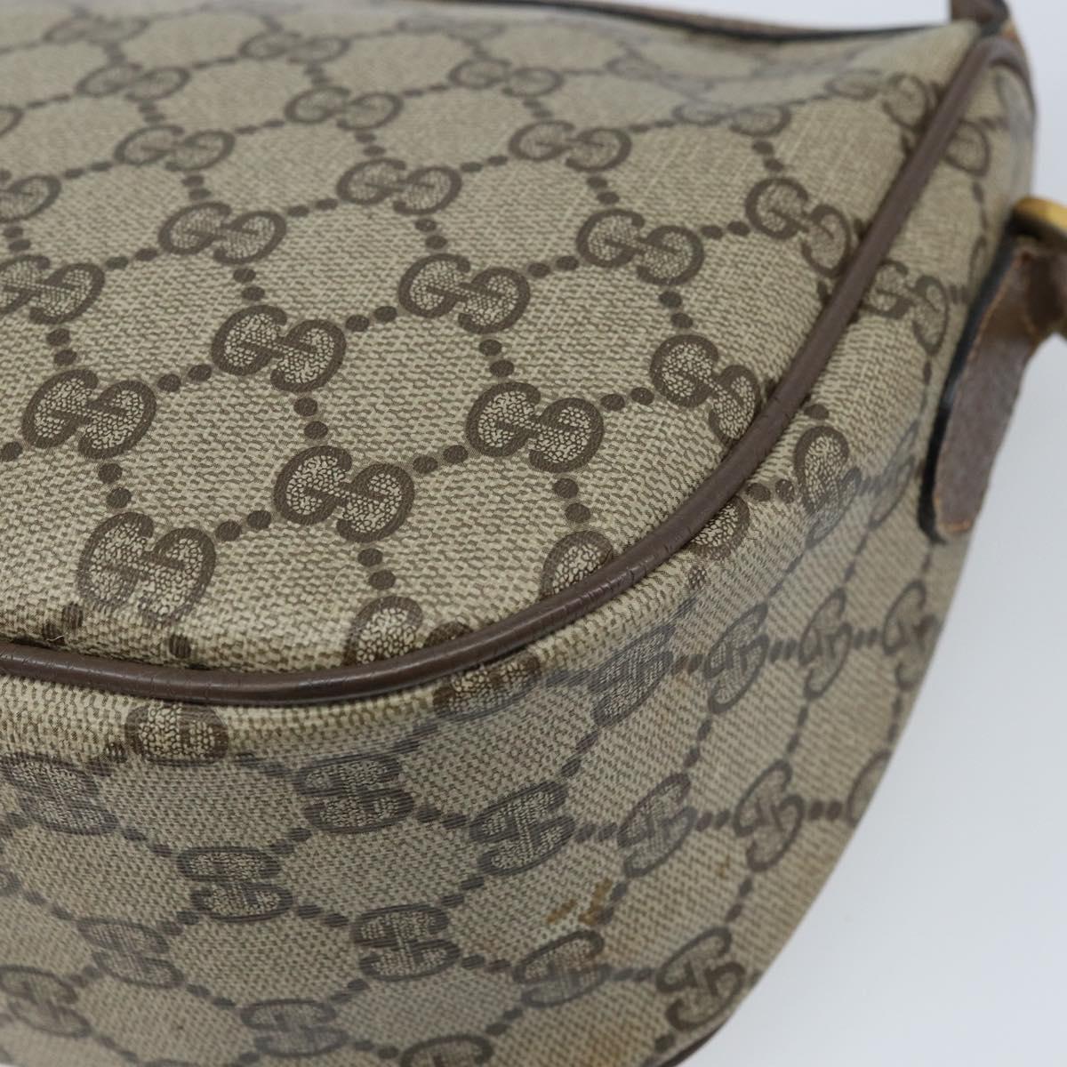 GUCCI GG Supreme Web Sherry Line Bag PVC Beige Gold 89 02 032 Auth bs33708