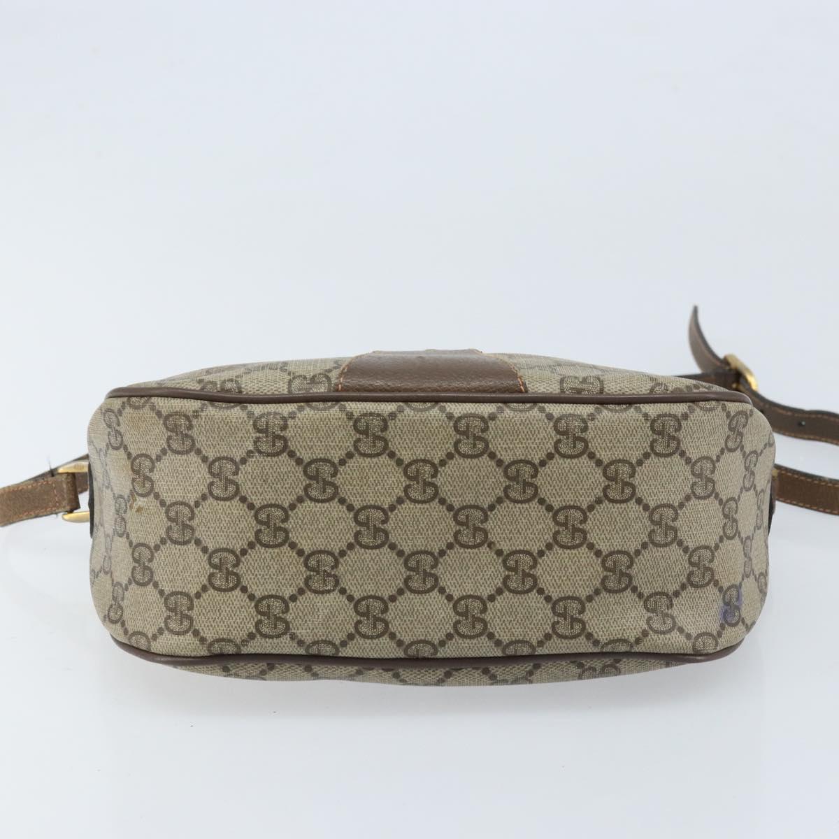 GUCCI GG Supreme Web Sherry Line Bag PVC Beige Gold 89 02 032 Auth bs33708