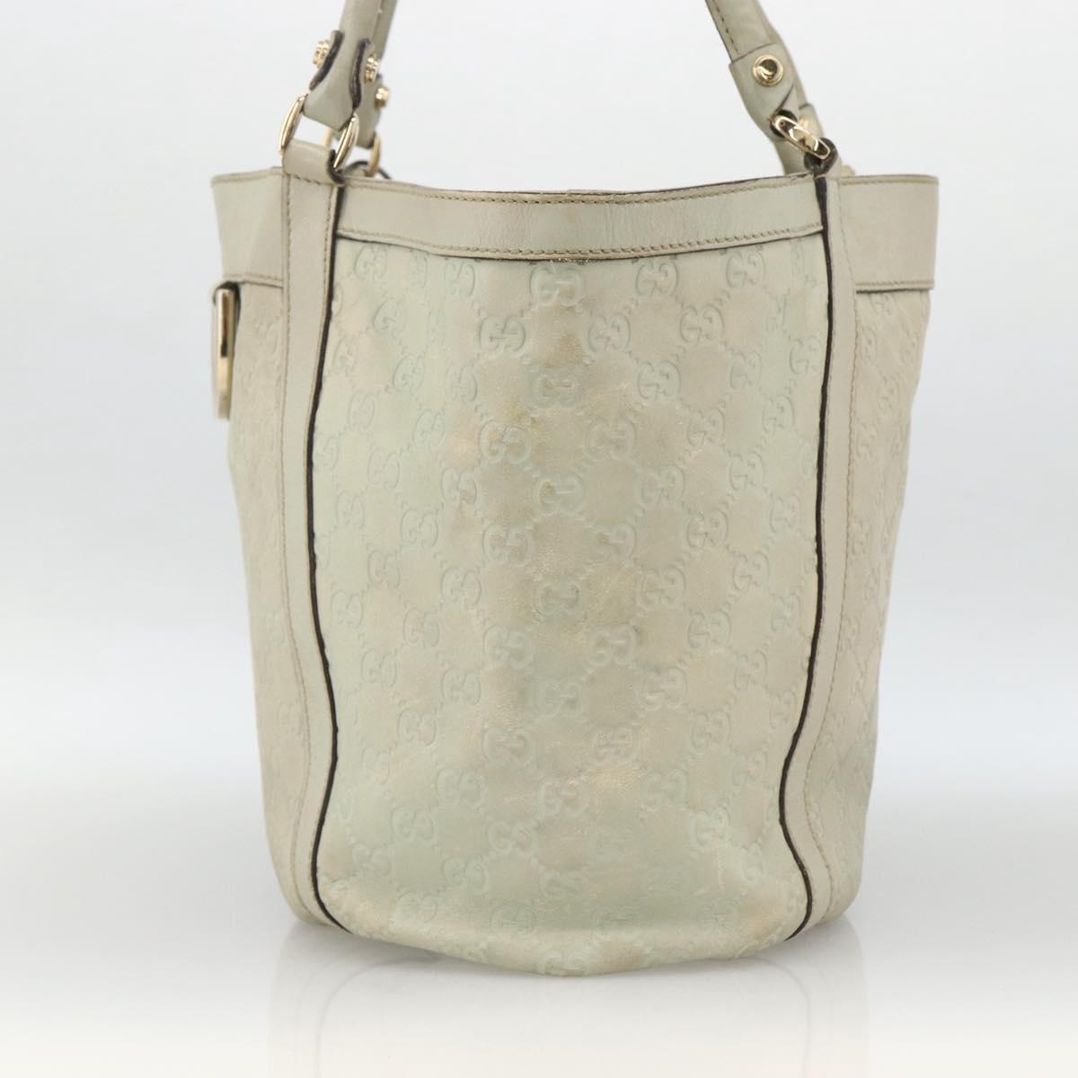 GUCCI GG Canvas Guccissima Tote Bag Leather Beige Gold 211982 Auth bs33709