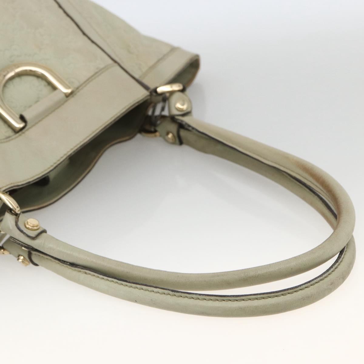 GUCCI GG Canvas Guccissima Tote Bag Leather Beige Gold 211982 Auth bs33709