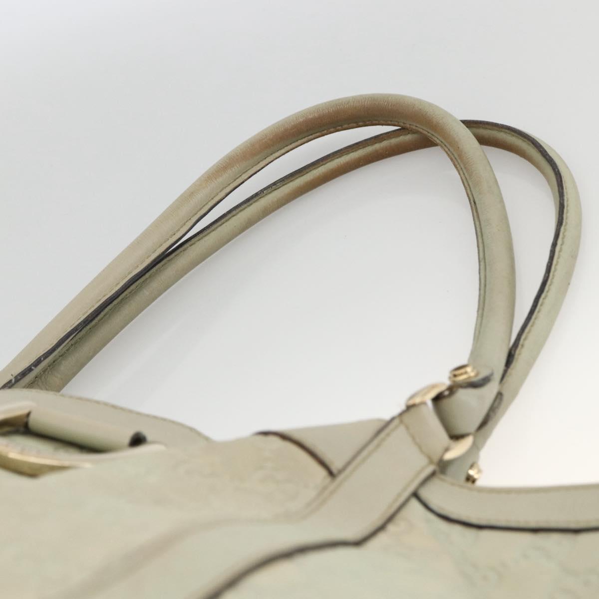 GUCCI GG Canvas Guccissima Tote Bag Leather Beige Gold 211982 Auth bs33709