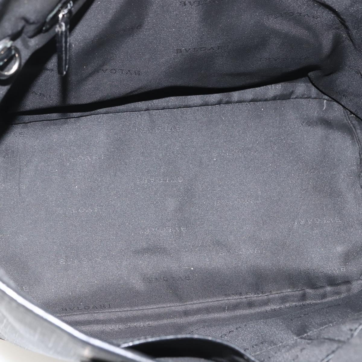 BVLGARI Tote Bag PVC Black Silver Auth bs33712