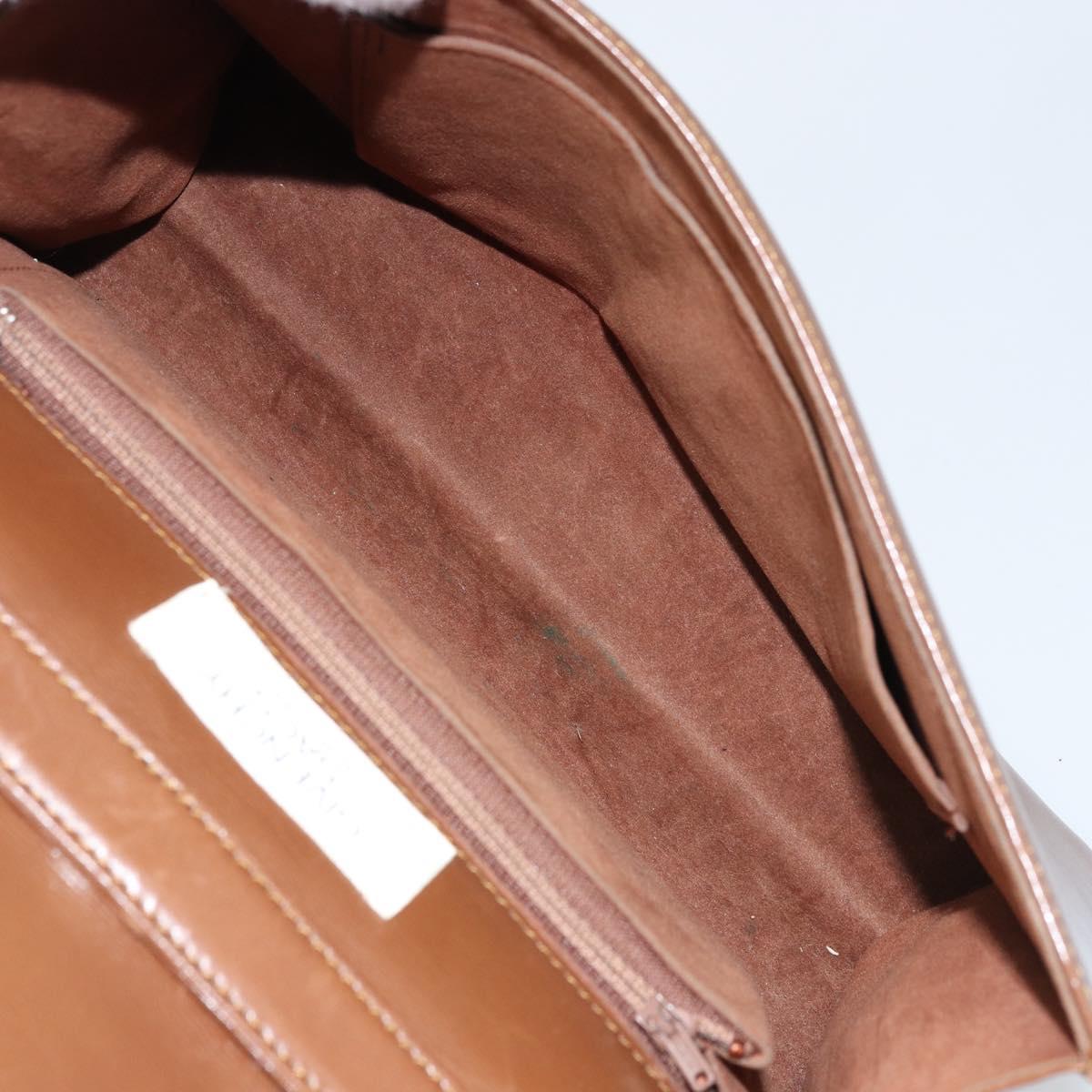 GIVENCHY Shoulder Bag Leather Brown Gold Auth bs33714