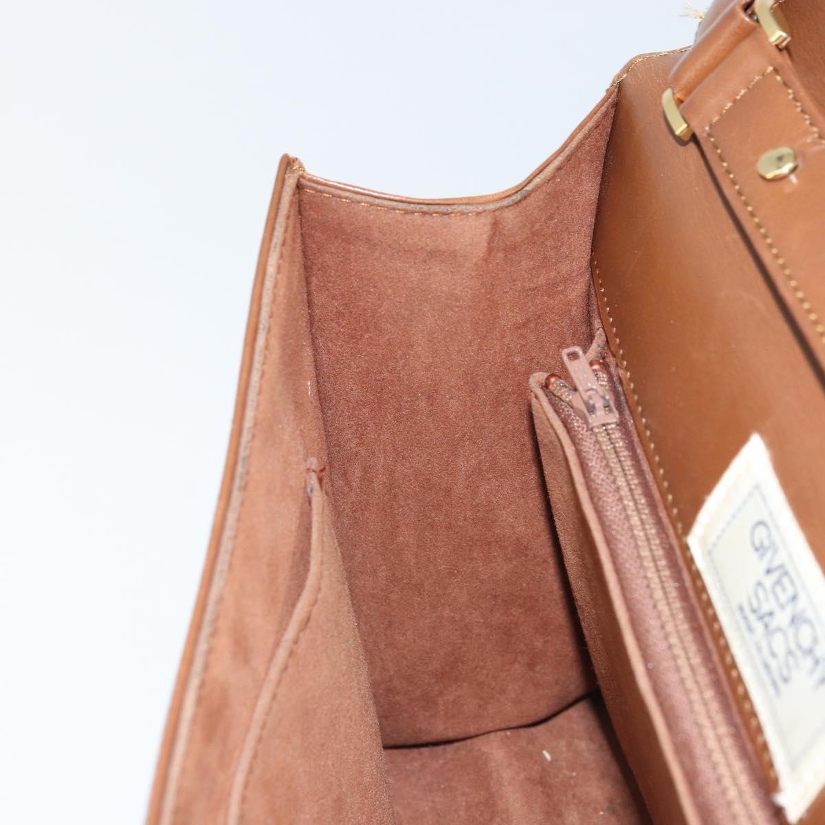 GIVENCHY Shoulder Bag Leather Brown Gold Auth bs33714