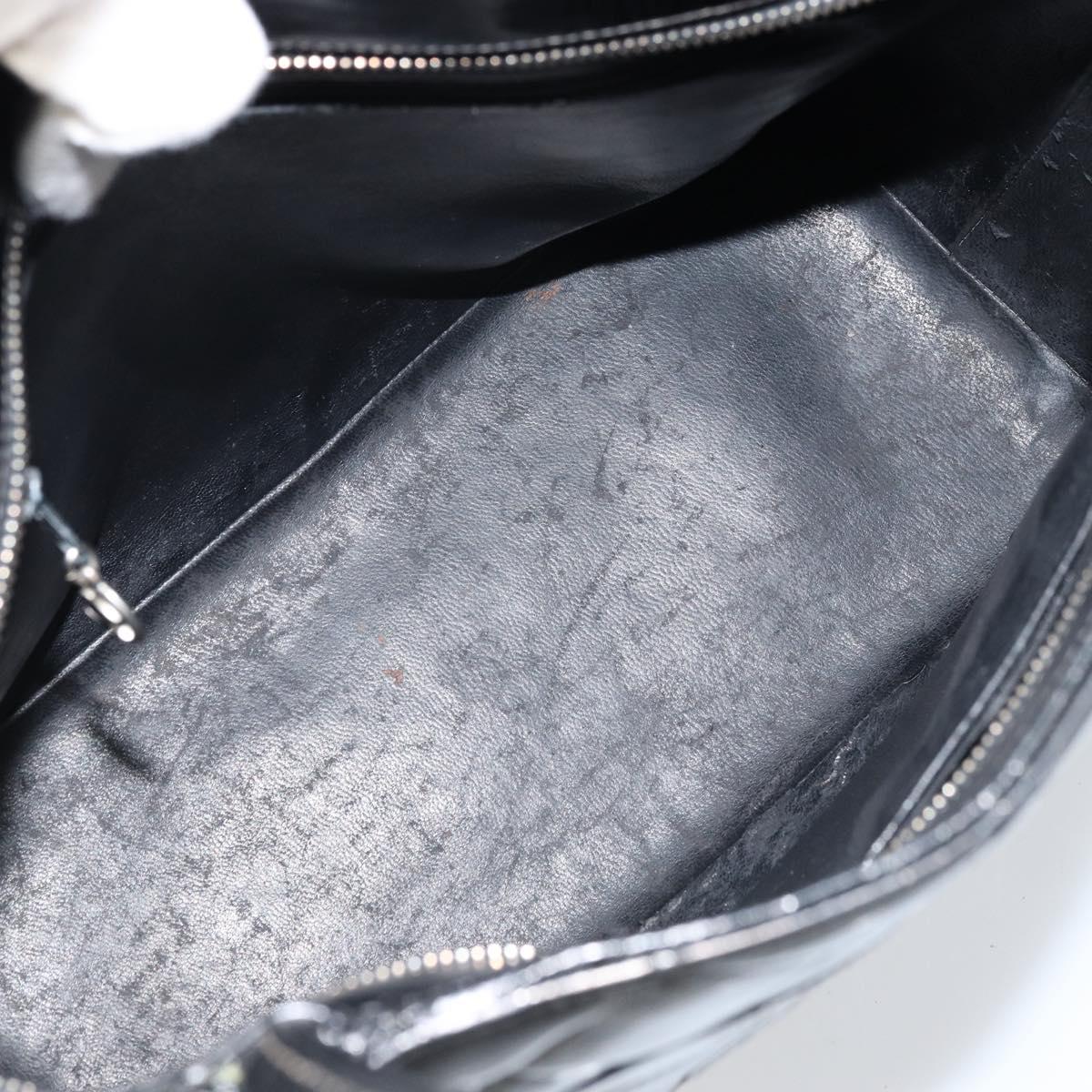 CHANEL Matelasse Reprint Tote Bag Patent leather Black CC Auth bs33721