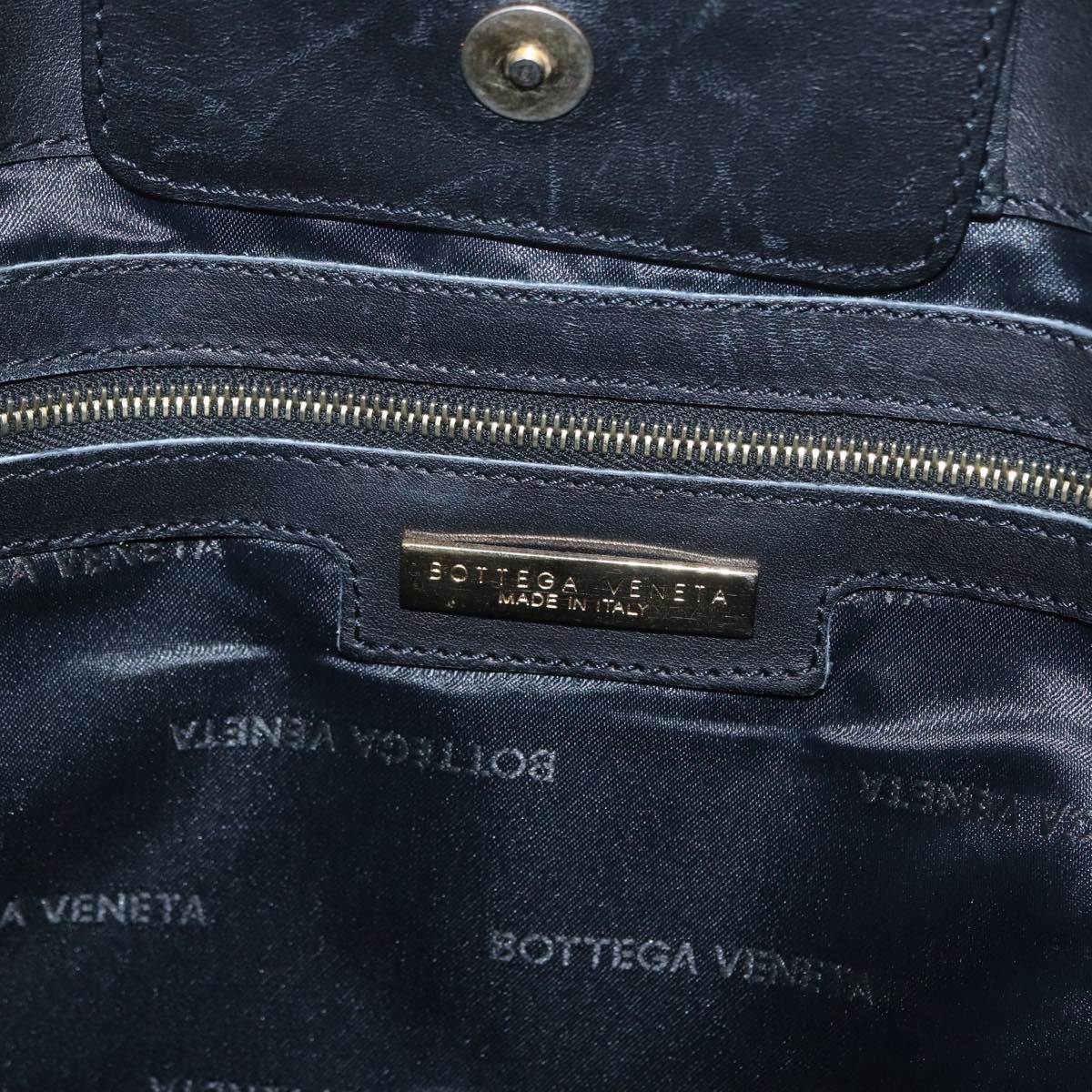 BOTTEGA VENETA Shoulder Bag Canvas Black Gold Auth bs33726