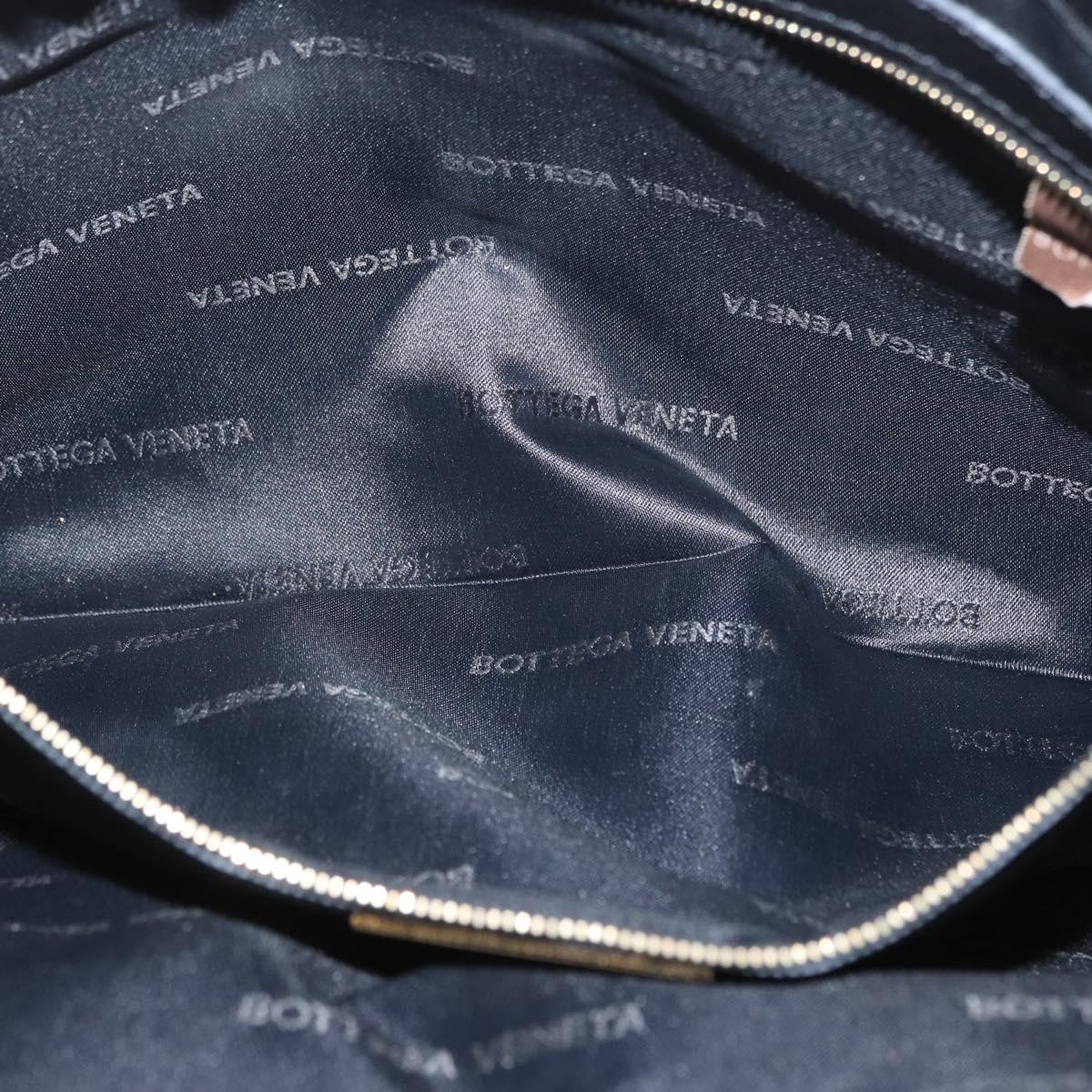 BOTTEGA VENETA Shoulder Bag Canvas Black Gold Auth bs33726
