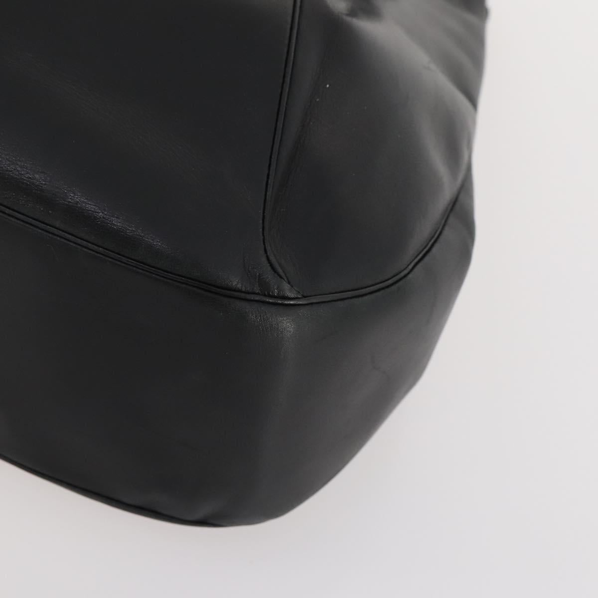 CARTIER Tote Bag Leather Black Gold Auth bs33730