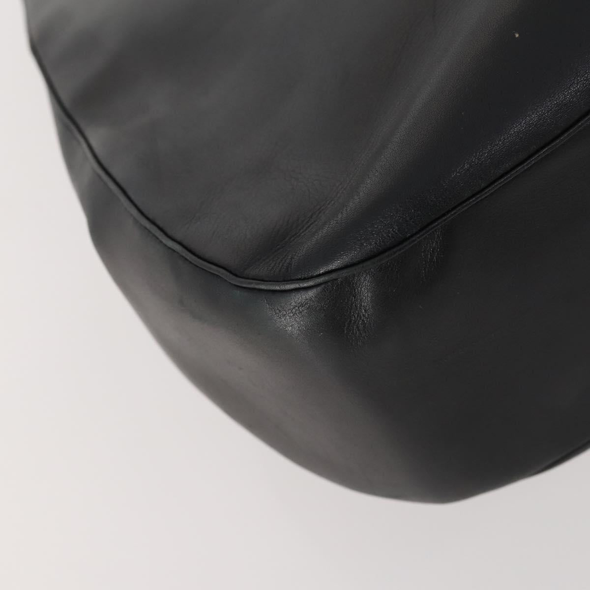CARTIER Tote Bag Leather Black Gold Auth bs33730