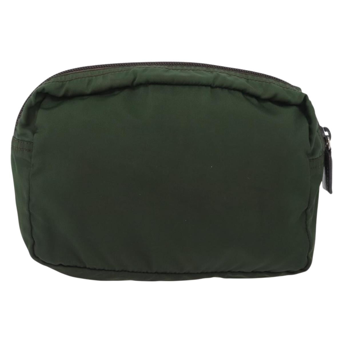 PRADA Pouch Nylon 2 Set Khaki Black Auth bs33737