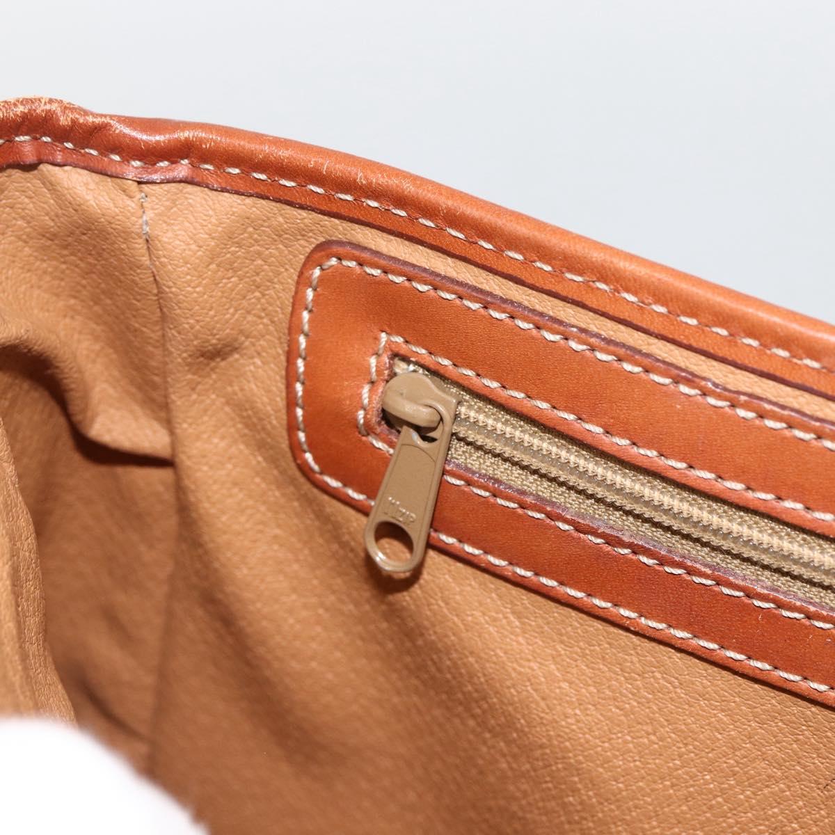 CELINE Macadam Canvas Shoulder Bag PVC Leather Brown Gold Auth bs33742