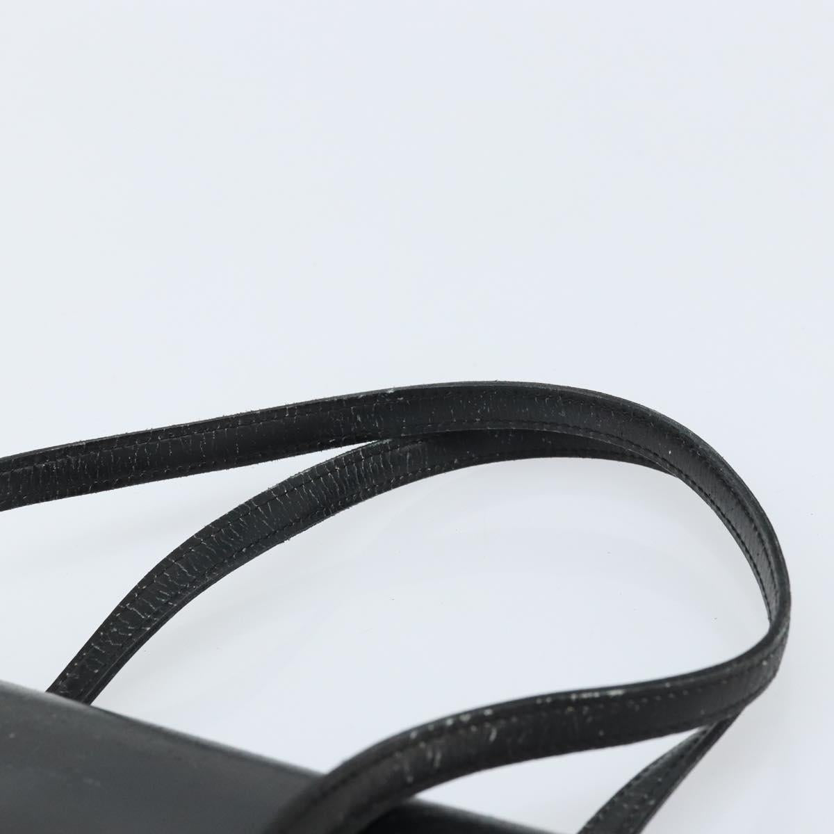Christian Dior Hand Bag Leather Black Gold Auth bs33762