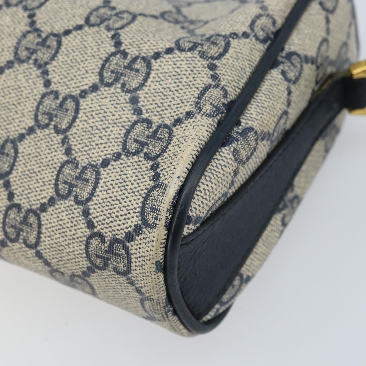 GUCCI GG Supreme Sherry Line Bag PVC Navy Gold Red 89 02 018 Auth bs33770