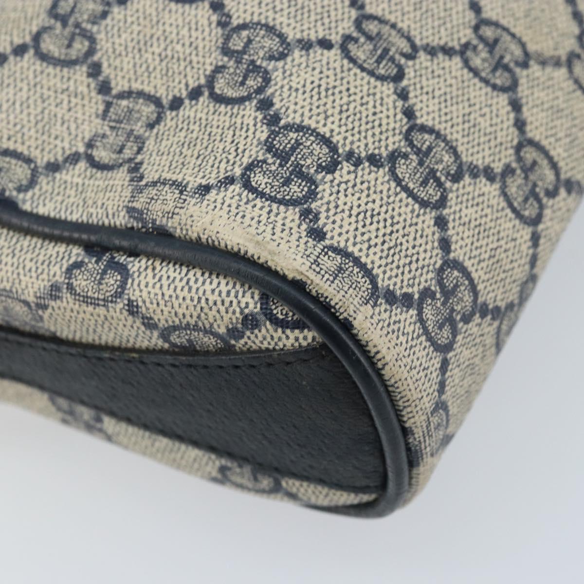 GUCCI GG Supreme Sherry Line Bag PVC Navy Gold Red 89 02 018 Auth bs33770