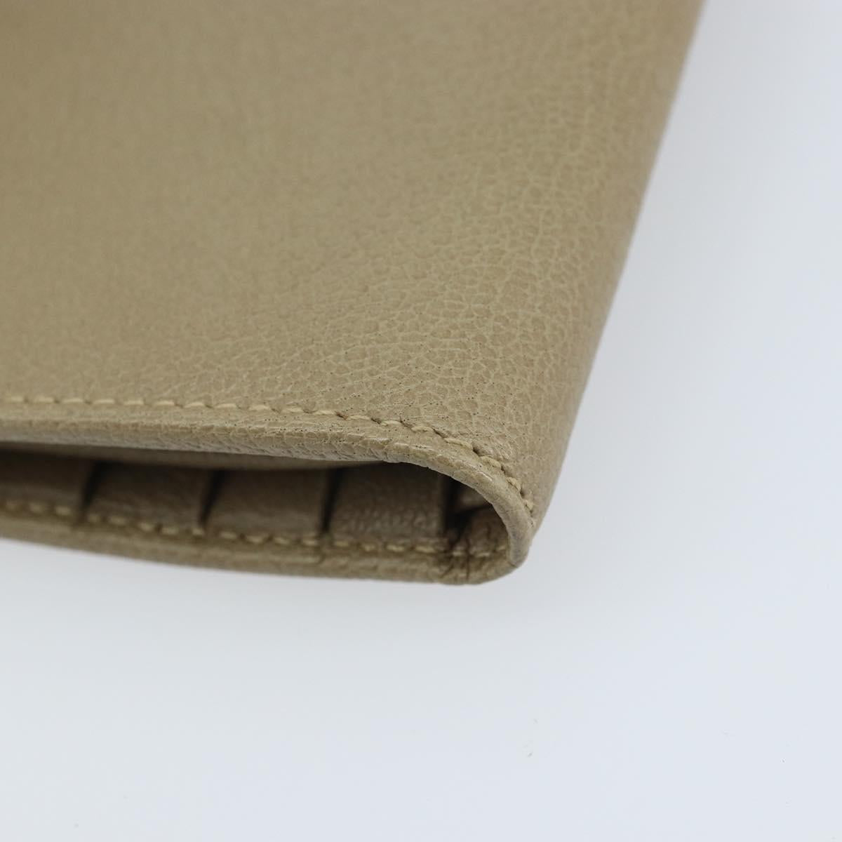GUCCI Wallet Leather Beige Gold 034 4276 0781 0 Auth bs33775