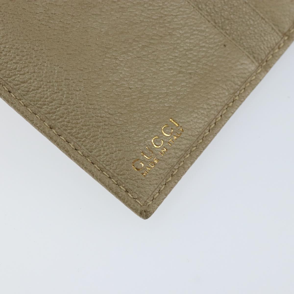 GUCCI Wallet Leather Beige Gold 034 4276 0781 0 Auth bs33775