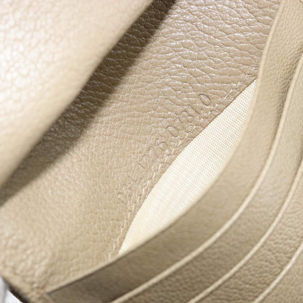 GUCCI Wallet Leather Beige Gold 034 4276 0781 0 Auth bs33775