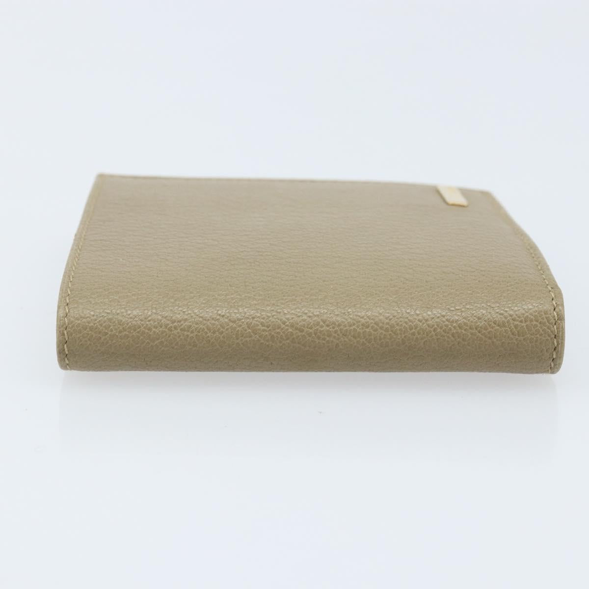 GUCCI Wallet Leather Beige Gold 034 4276 0781 0 Auth bs33775
