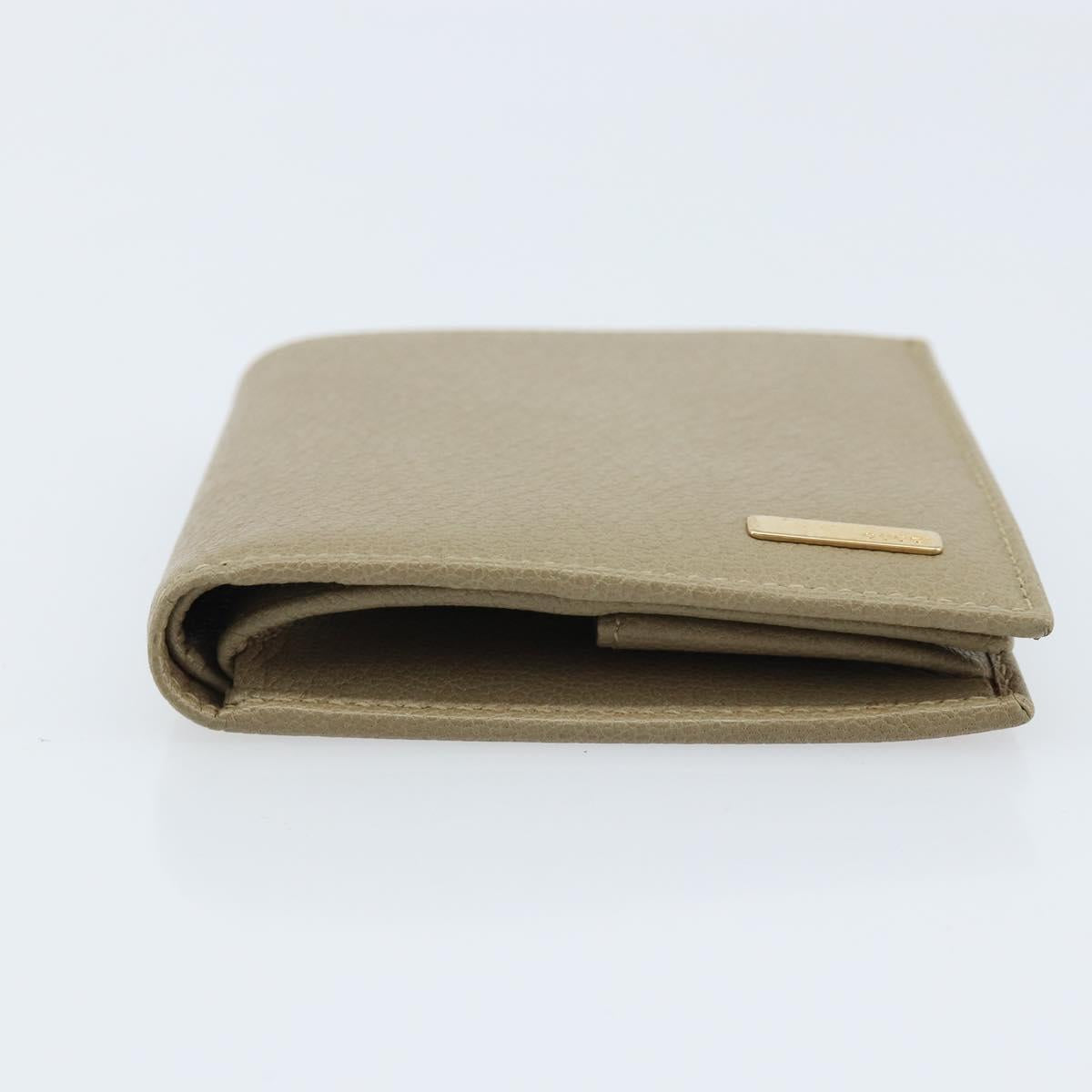 GUCCI Wallet Leather Beige Gold 034 4276 0781 0 Auth bs33775
