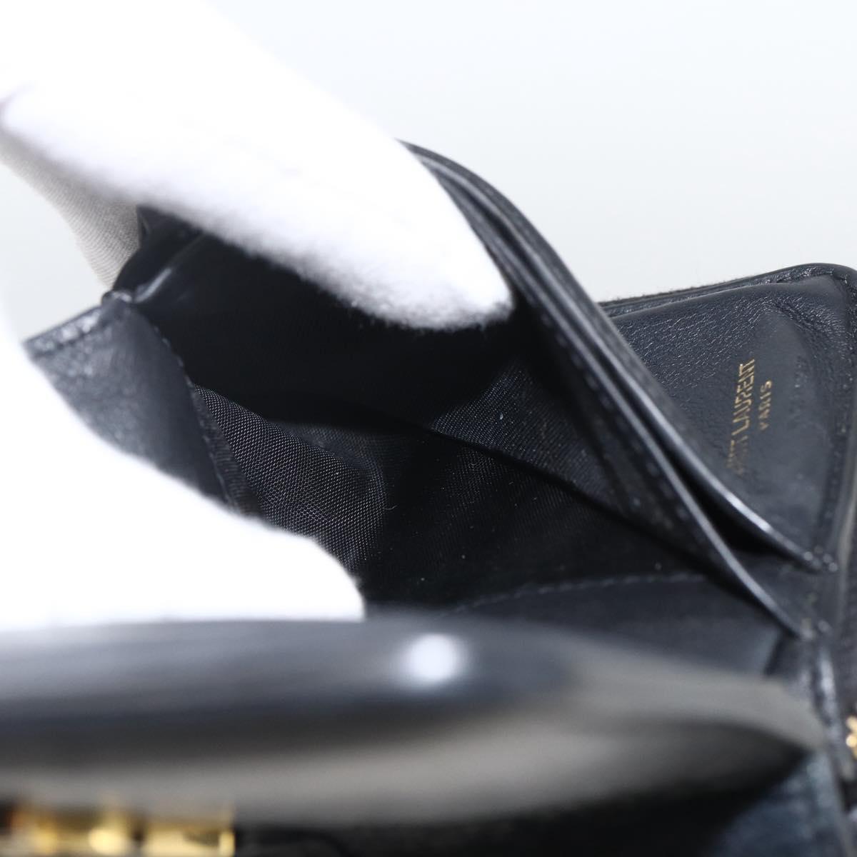 SAINT LAURENT Wallet Leather Black Gold Auth bs33776