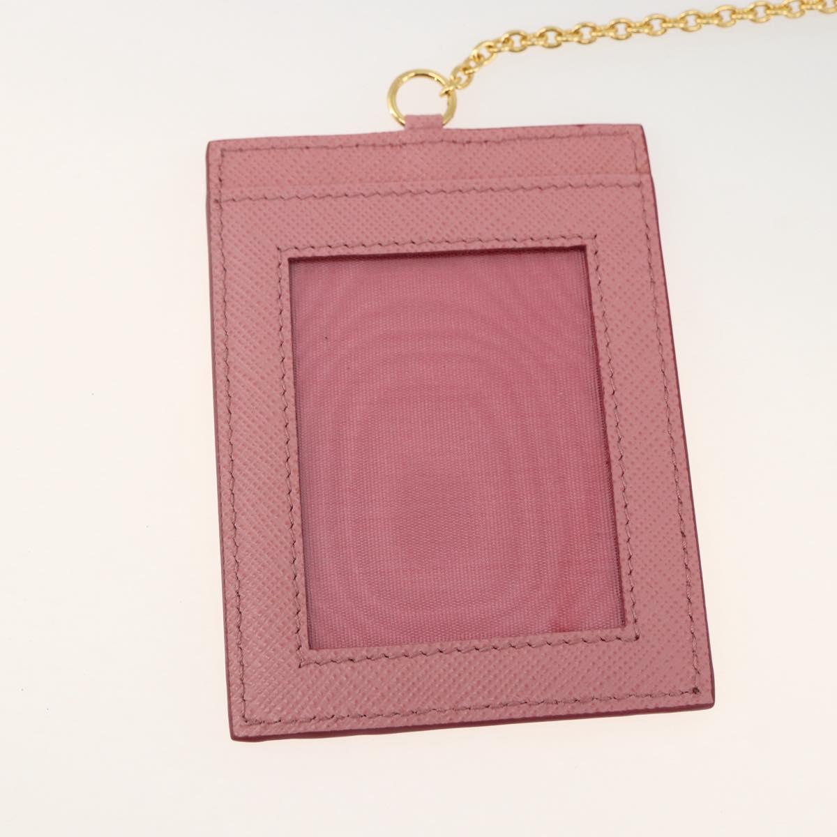 PRADA Long Wallet Safiano leather Pink Gold Auth bs33779