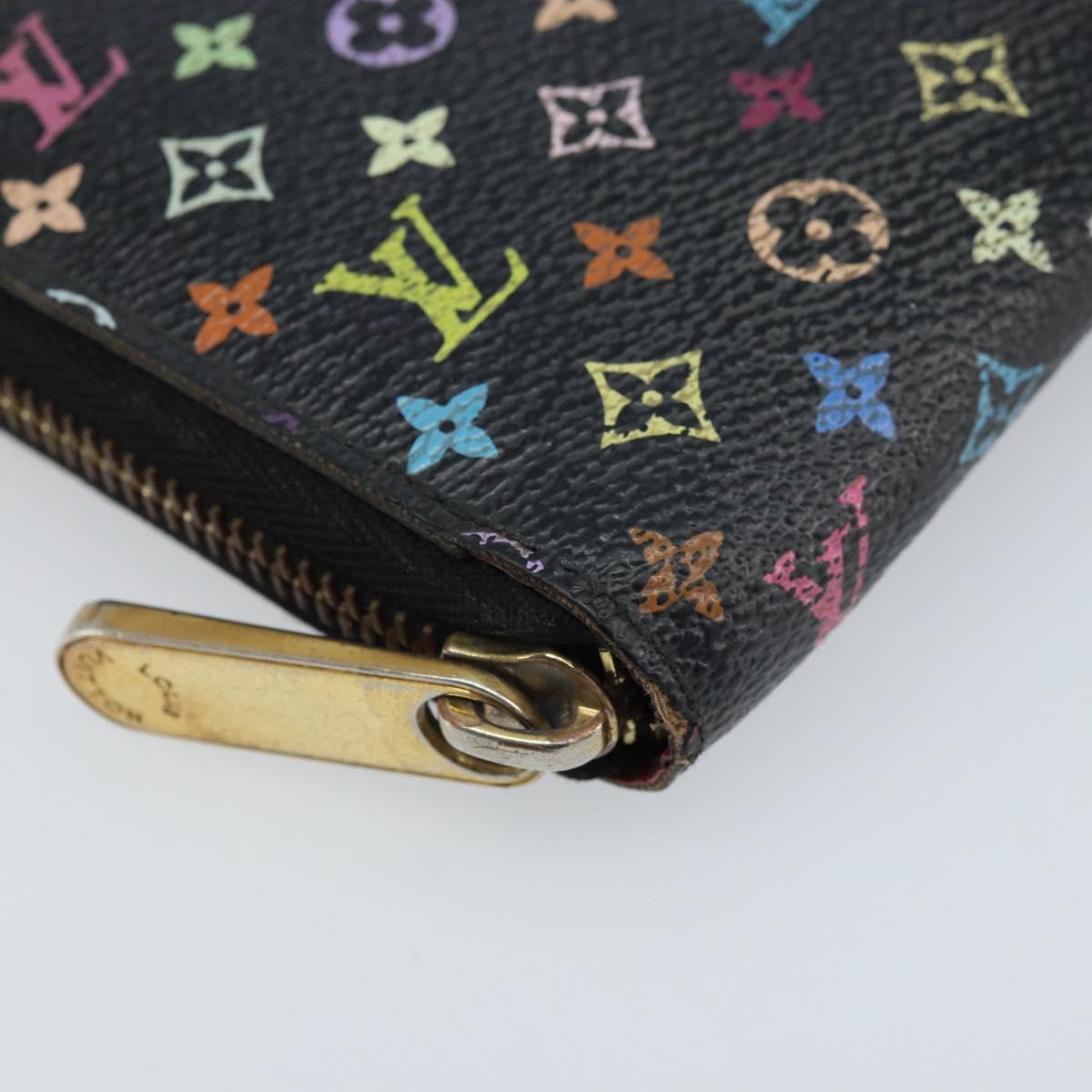 LOUIS VUITTON Monogram Multicolor Zippy Wallet Black M60243 LV Auth bs33783