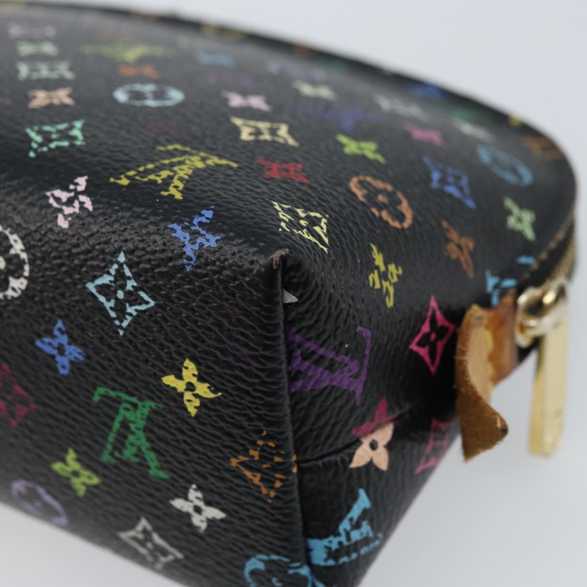LOUIS VUITTON Multicolor Pochette Cosmetic Pouch Black M47355 LV Auth bs33786