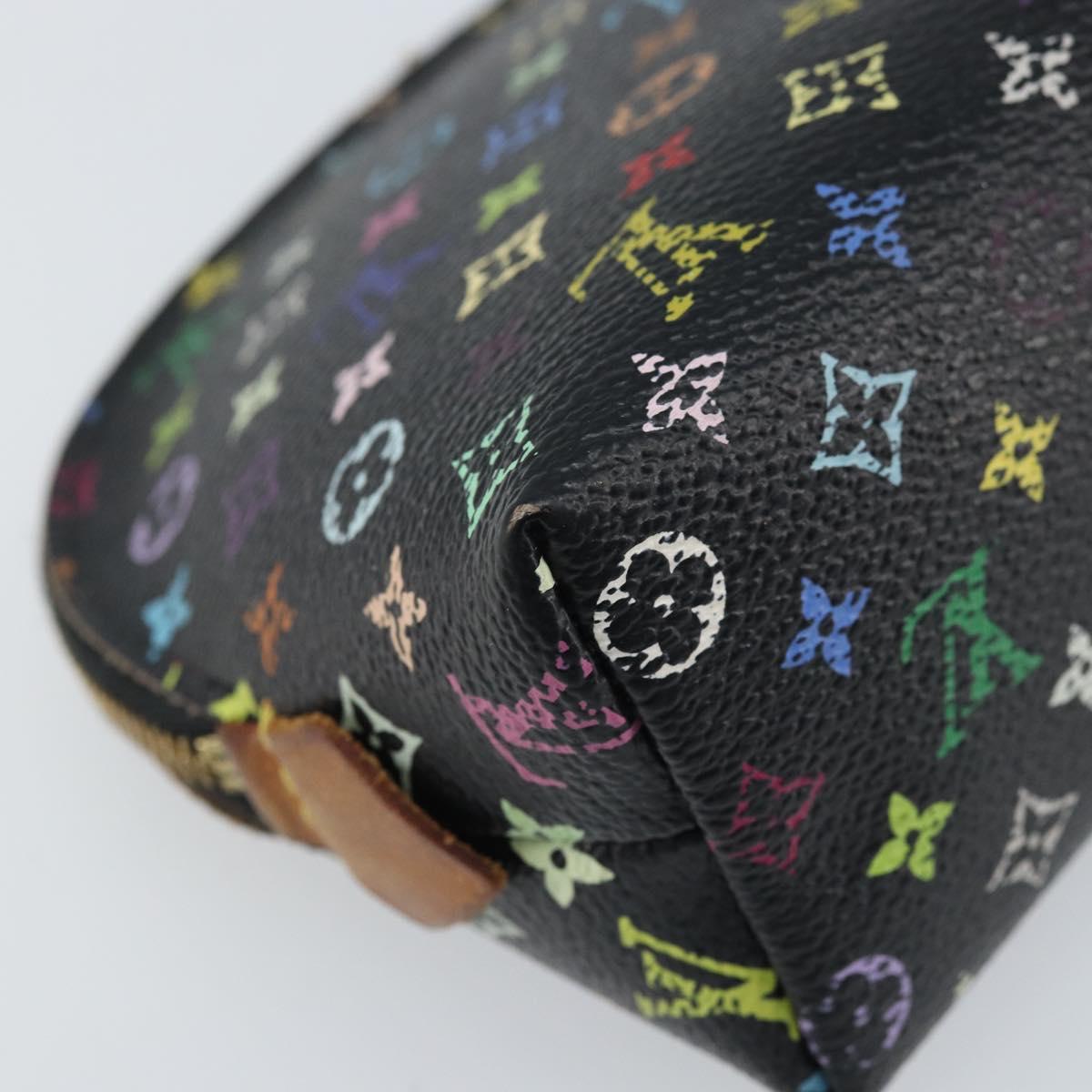 LOUIS VUITTON Multicolor Pochette Cosmetic Pouch Black M47355 LV Auth bs33786