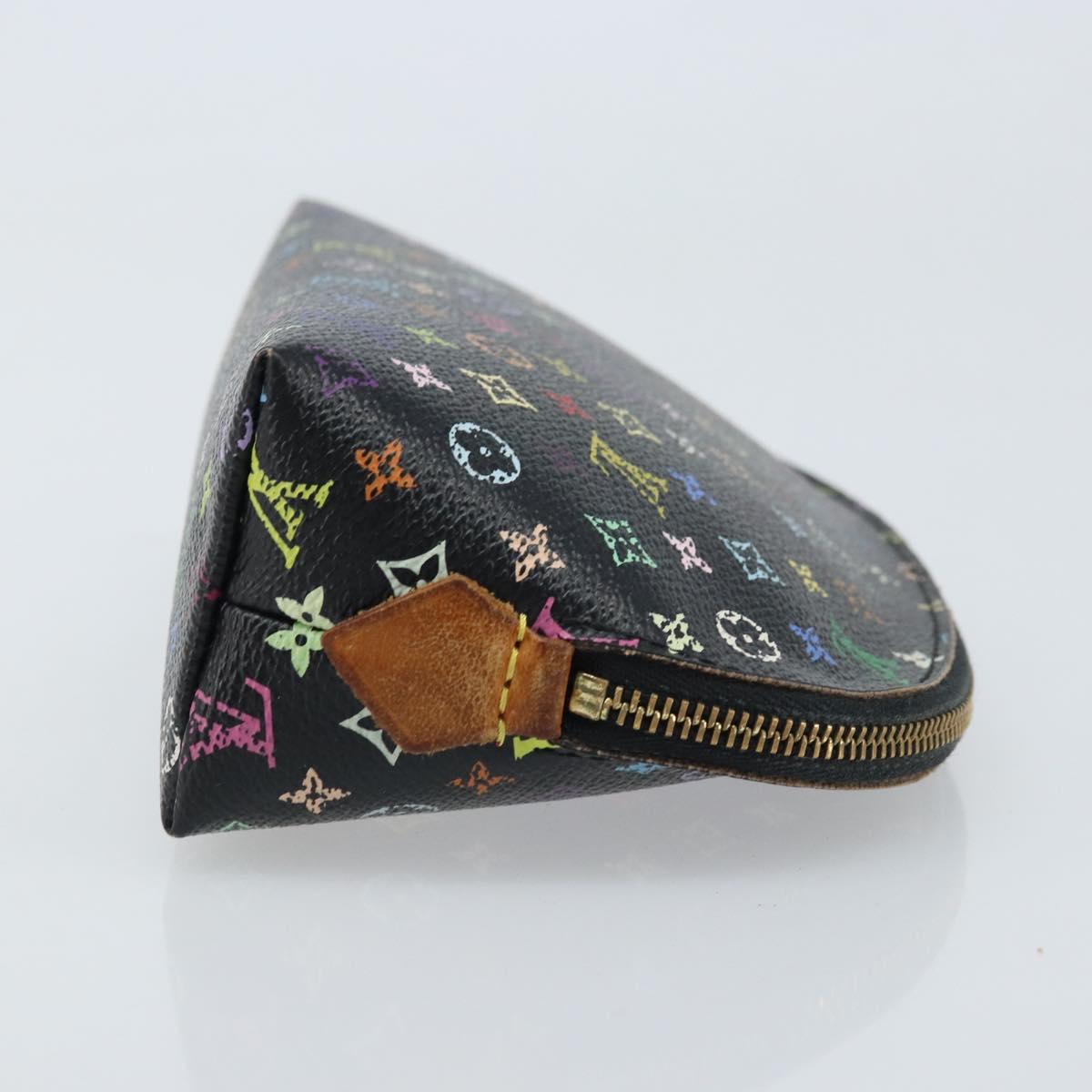 LOUIS VUITTON Multicolor Pochette Cosmetic Pouch Black M47355 LV Auth bs33786