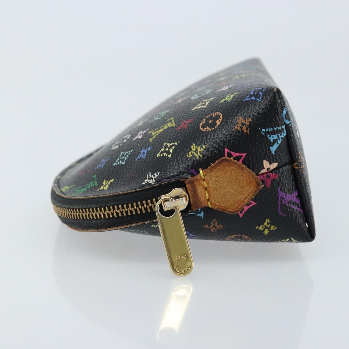 LOUIS VUITTON Multicolor Pochette Cosmetic Pouch Black M47355 LV Auth bs33786