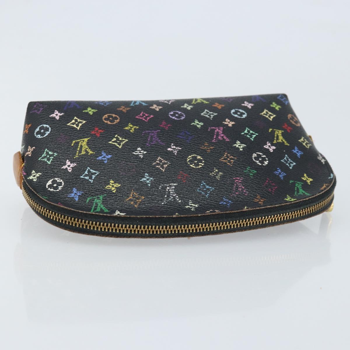 LOUIS VUITTON Multicolor Pochette Cosmetic Pouch Black M47355 LV Auth bs33786