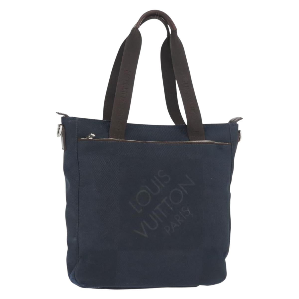 LOUIS VUITTON Damier Geant John Gruer Tote Bag Navy N48089 LV Auth bs33788