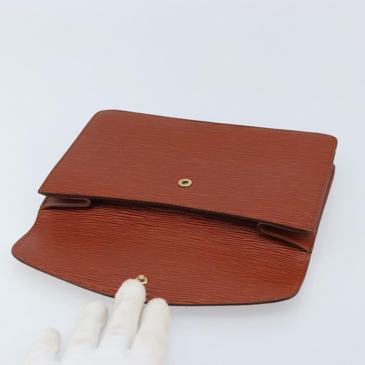 LOUIS VUITTON Epi Montaigne 23 Clutch Bag Brown M52663 LV Auth bs33790