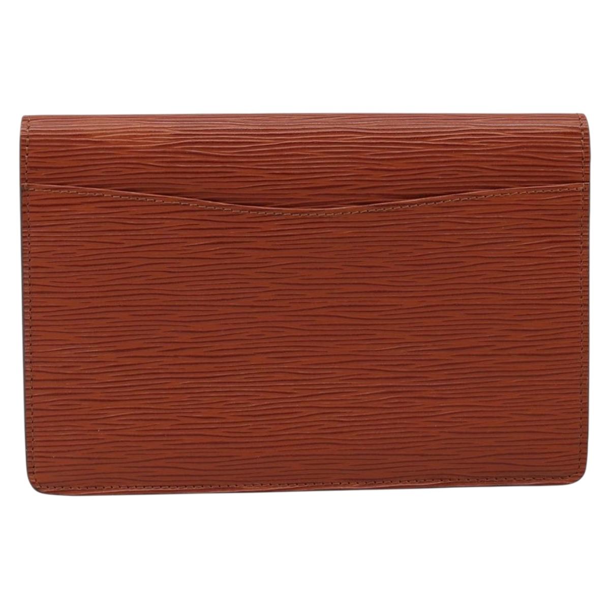 LOUIS VUITTON Epi Montaigne 23 Clutch Bag Brown M52663 LV Auth bs33790