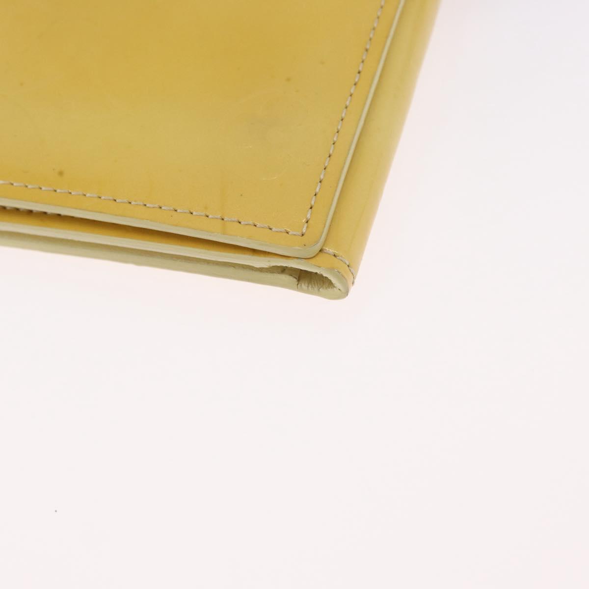 LOUIS VUITTON Monogram Vernis Walker Wallet Lime Yellow M91074 LV Auth bs33793