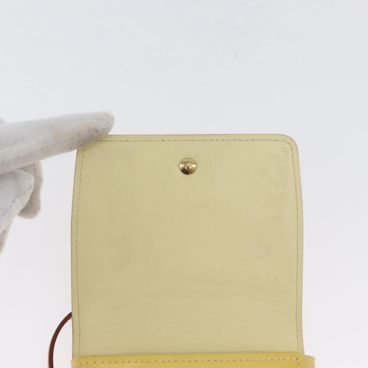 LOUIS VUITTON Monogram Vernis Walker Wallet Lime Yellow M91074 LV Auth bs33793
