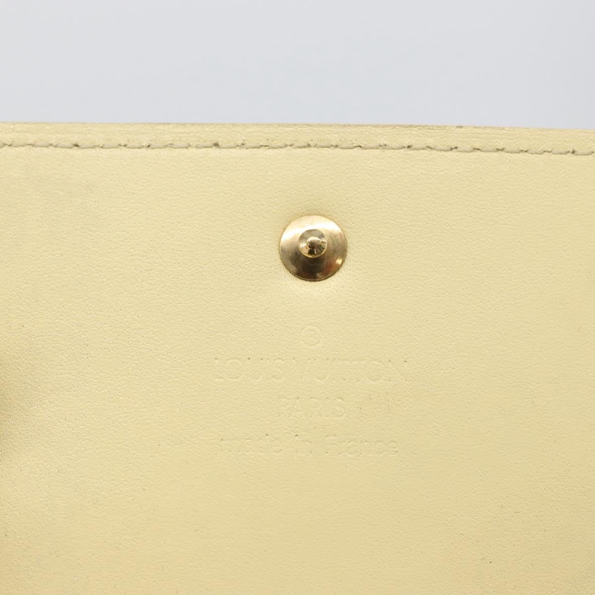 LOUIS VUITTON Monogram Vernis Walker Wallet Lime Yellow M91074 LV Auth bs33793