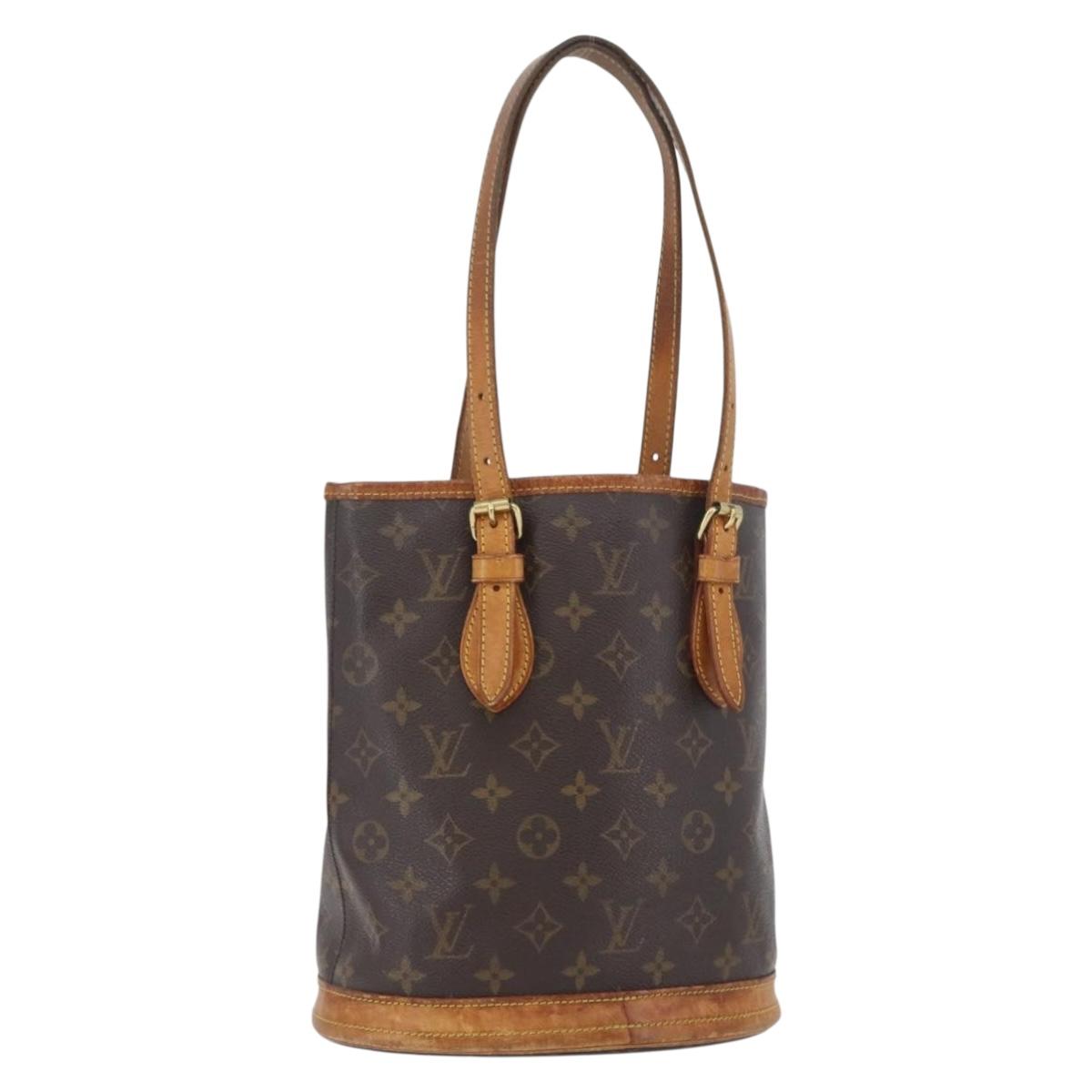 LOUIS VUITTON Monogram Bucket PM Shoulder Bag M42238 LV Auth bs33798
