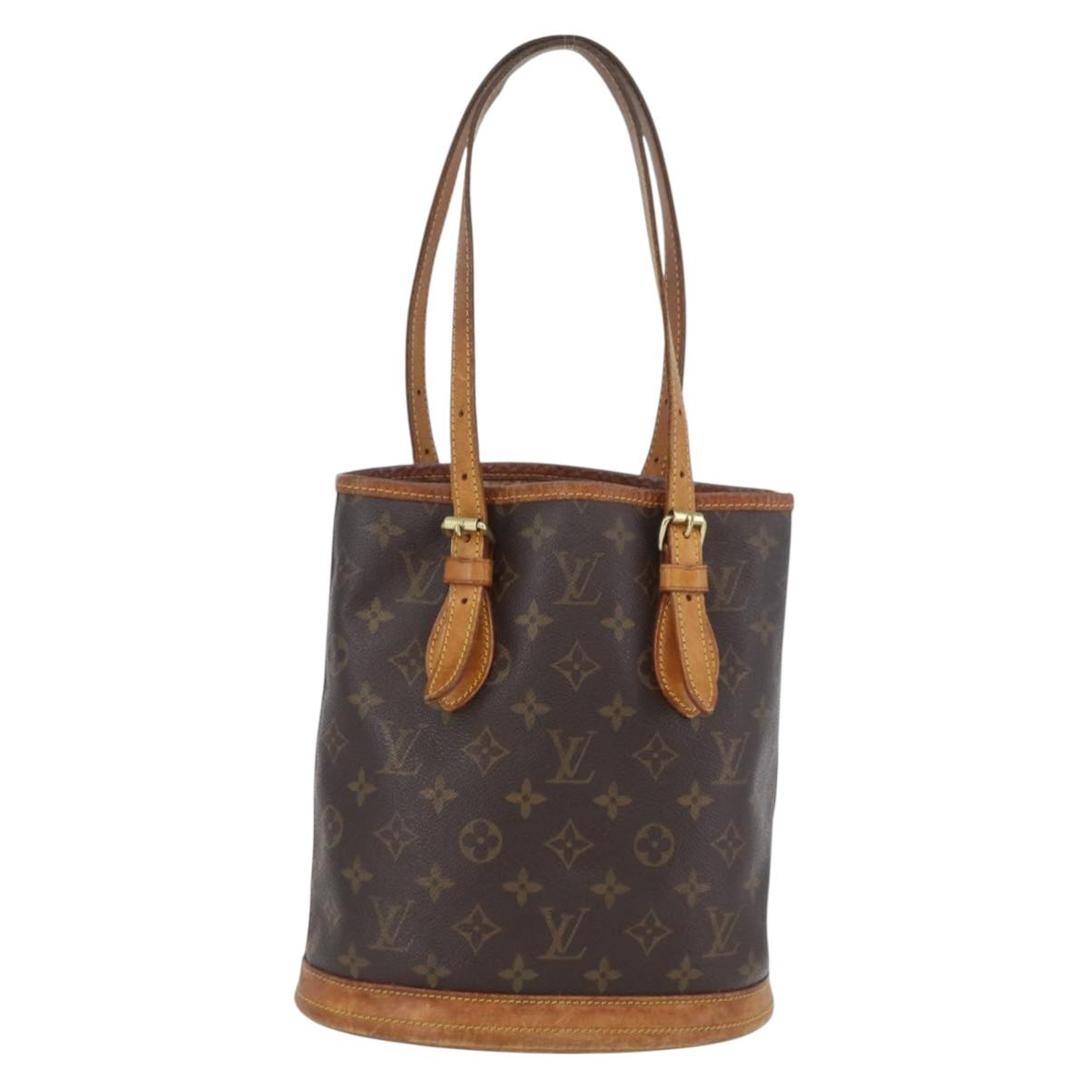 LOUIS VUITTON Monogram Bucket PM Shoulder Bag M42238 LV Auth bs33798