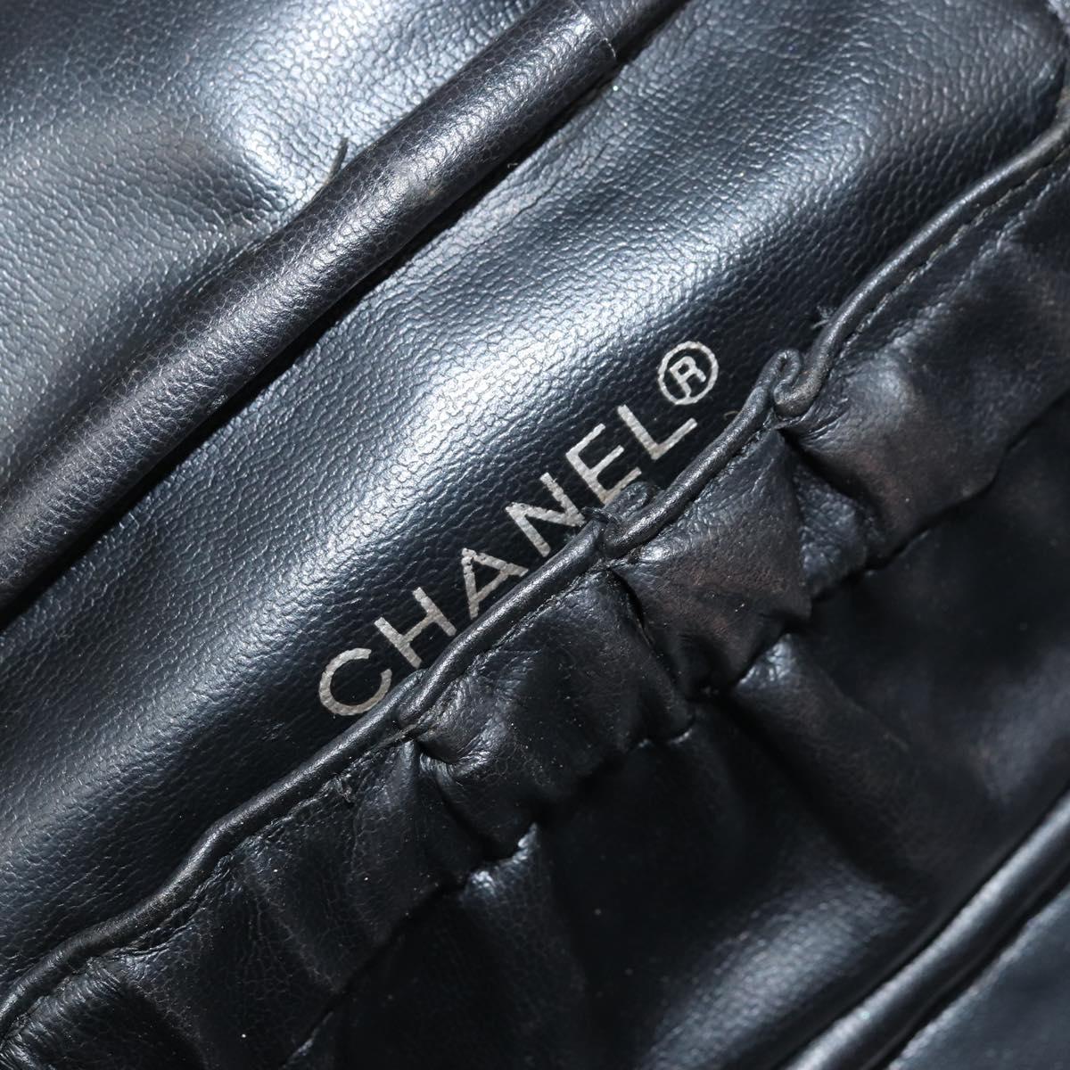CHANEL Bicolore Vanity Hand Bag Leather Black CC Auth bs33805