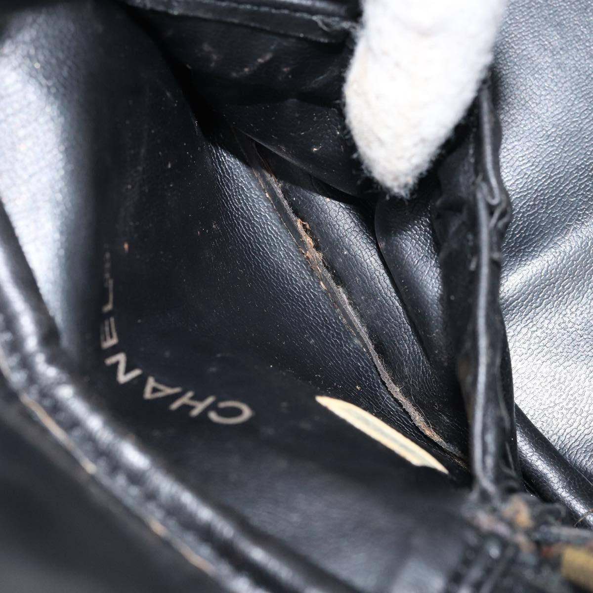 CHANEL Bicolore Vanity Hand Bag Leather Black CC Auth bs33805