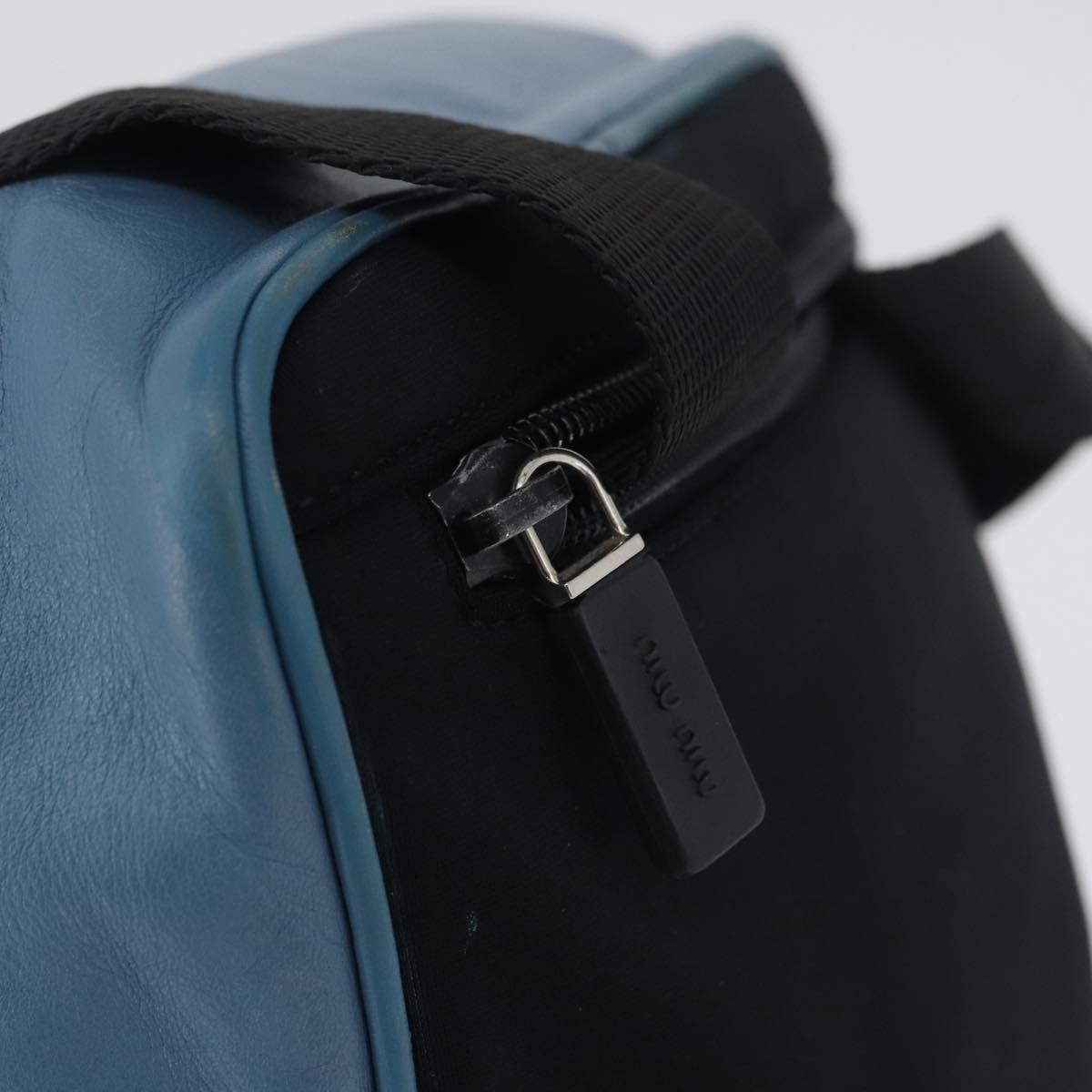 Miu Miu Shoulder Bag Leather Light Blue Auth bs33816