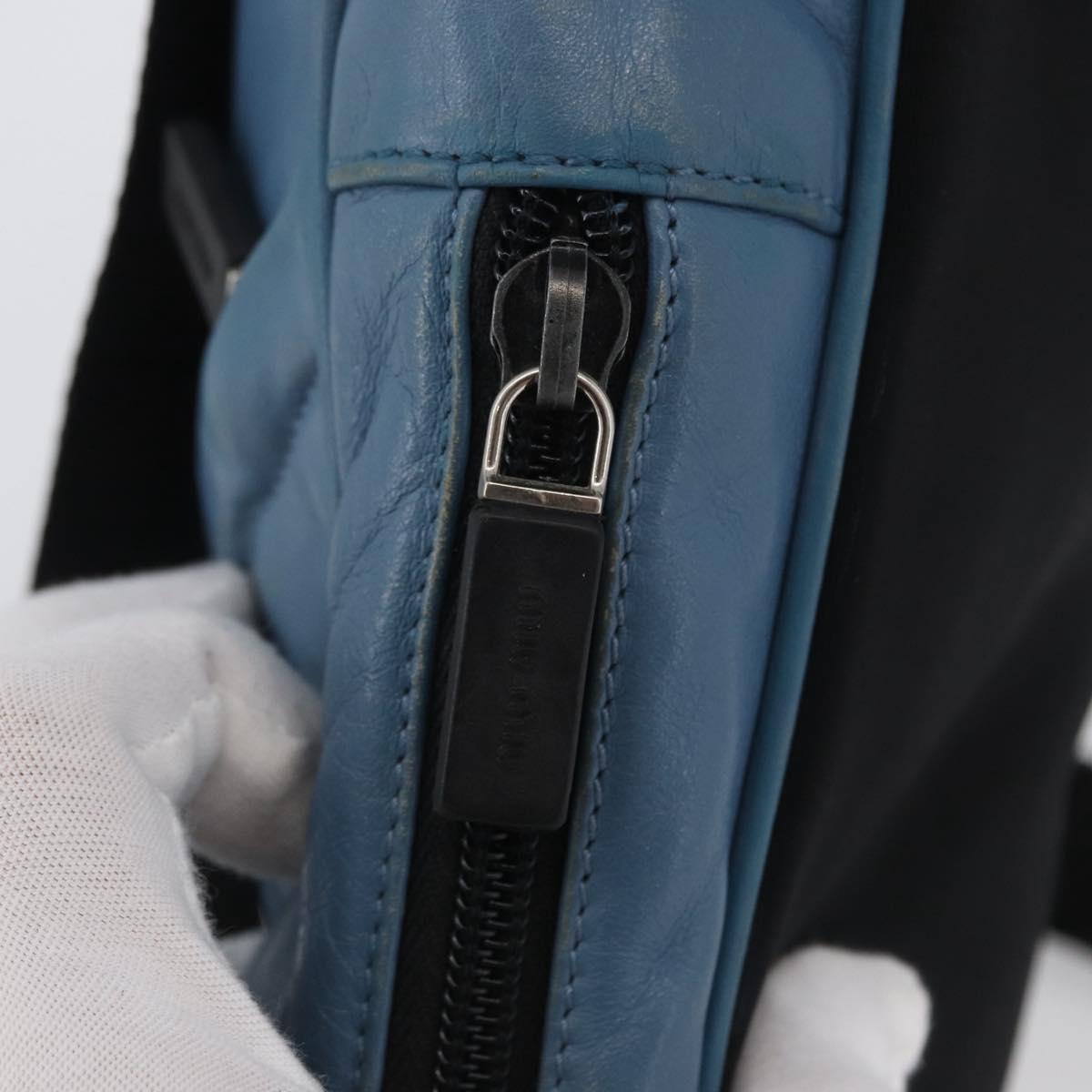 Miu Miu Shoulder Bag Leather Light Blue Auth bs33816
