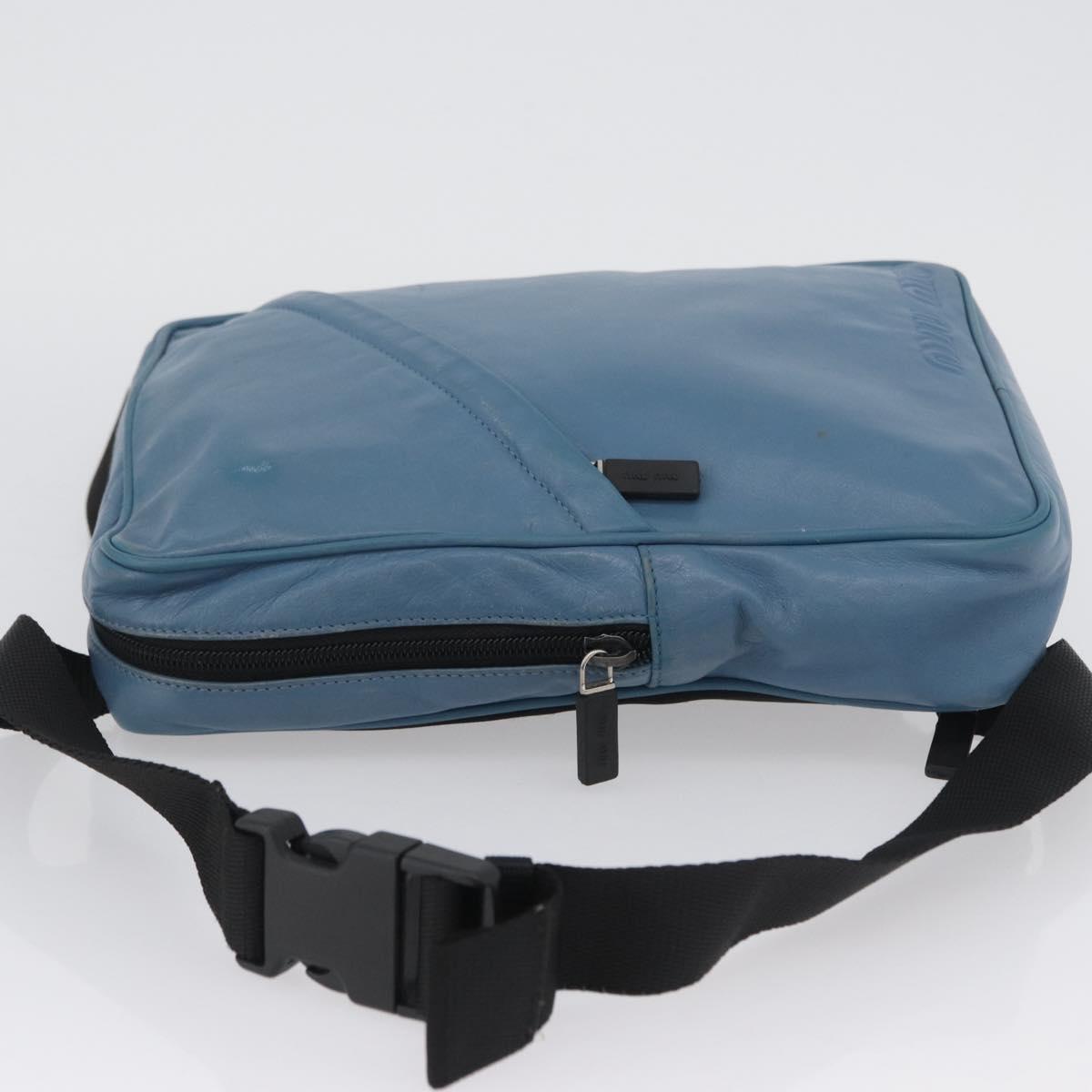 Miu Miu Shoulder Bag Leather Light Blue Auth bs33816