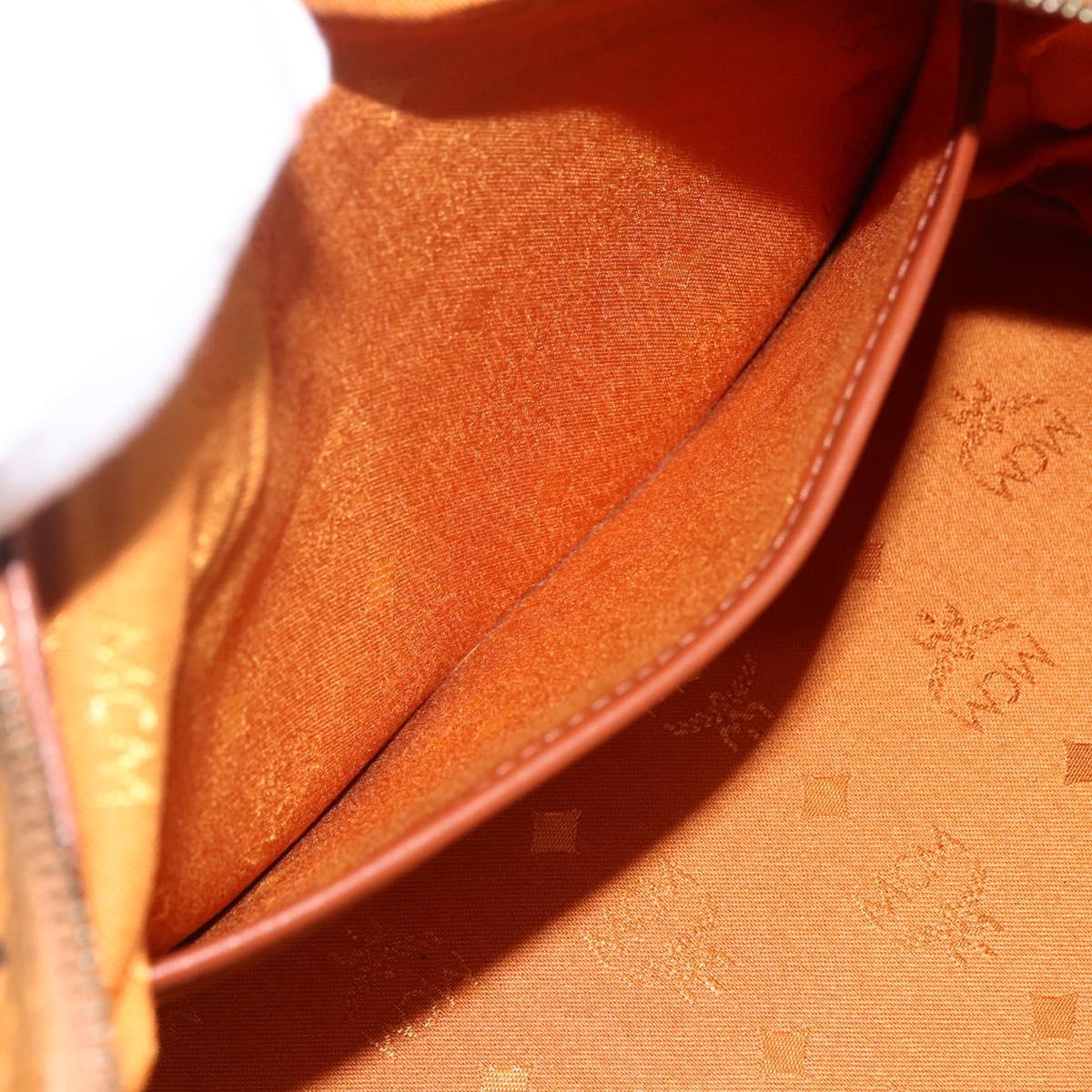 MCM Vicetos Logogram Hand Bag PVC Leather Brown Gold Auth bs33817